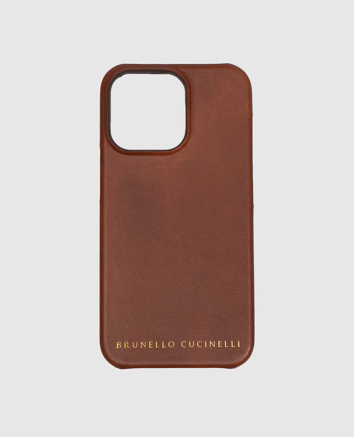 Brunello Cucinelli - Brown leather case for IPhone 13 Pro MLLIB13P 