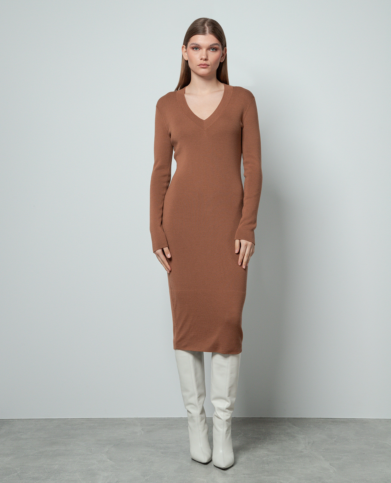 Brown dress made of wool Enrico Mandelli 2