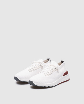 Brunello Cucinelli White wool sneakers with logo MZUPMBO252