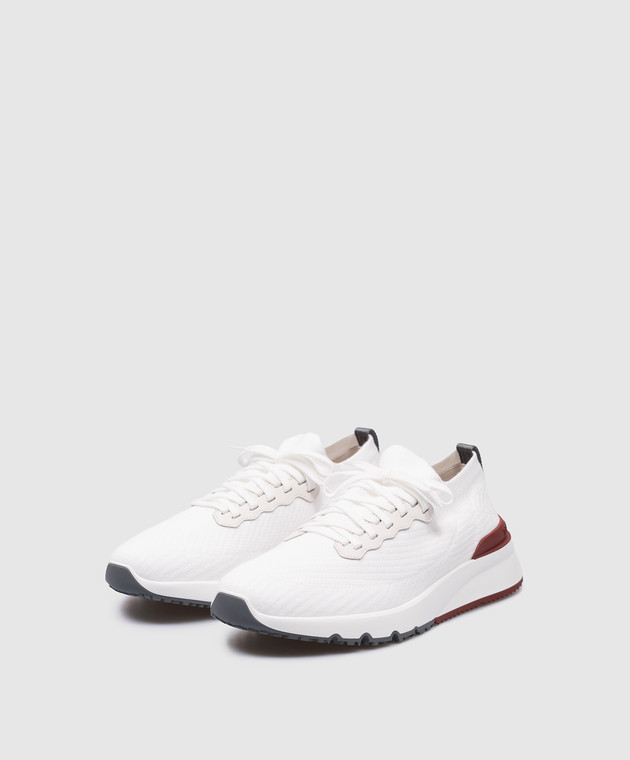 Brunello Cucinelli - White wool sneakers with logo