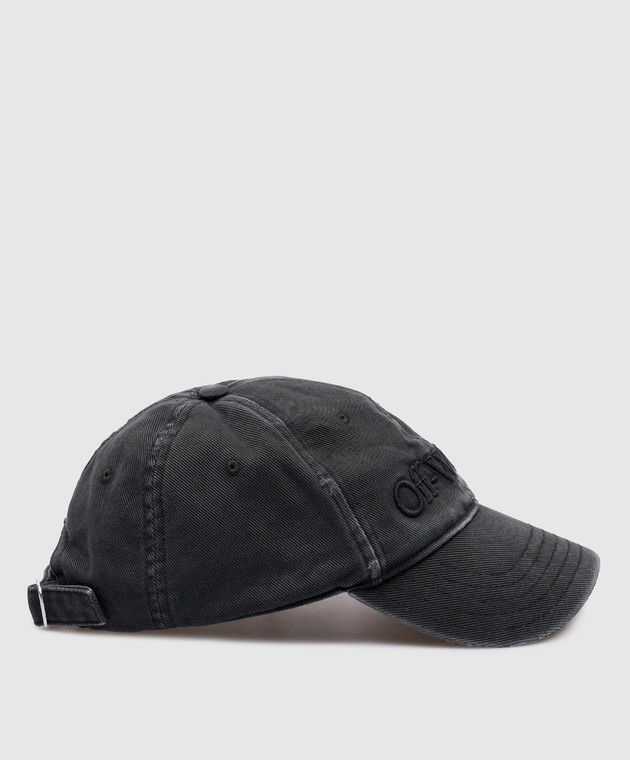 Off-White Black Distressed Embroidered Cap Off-White - Distressed Logo-Embroidered Cotton-Canvas  main image 4