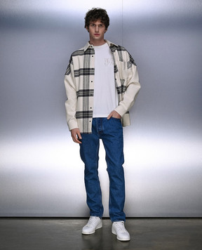 Palm Angels Blue jeans with logo monogram PMYA039R24DEN001