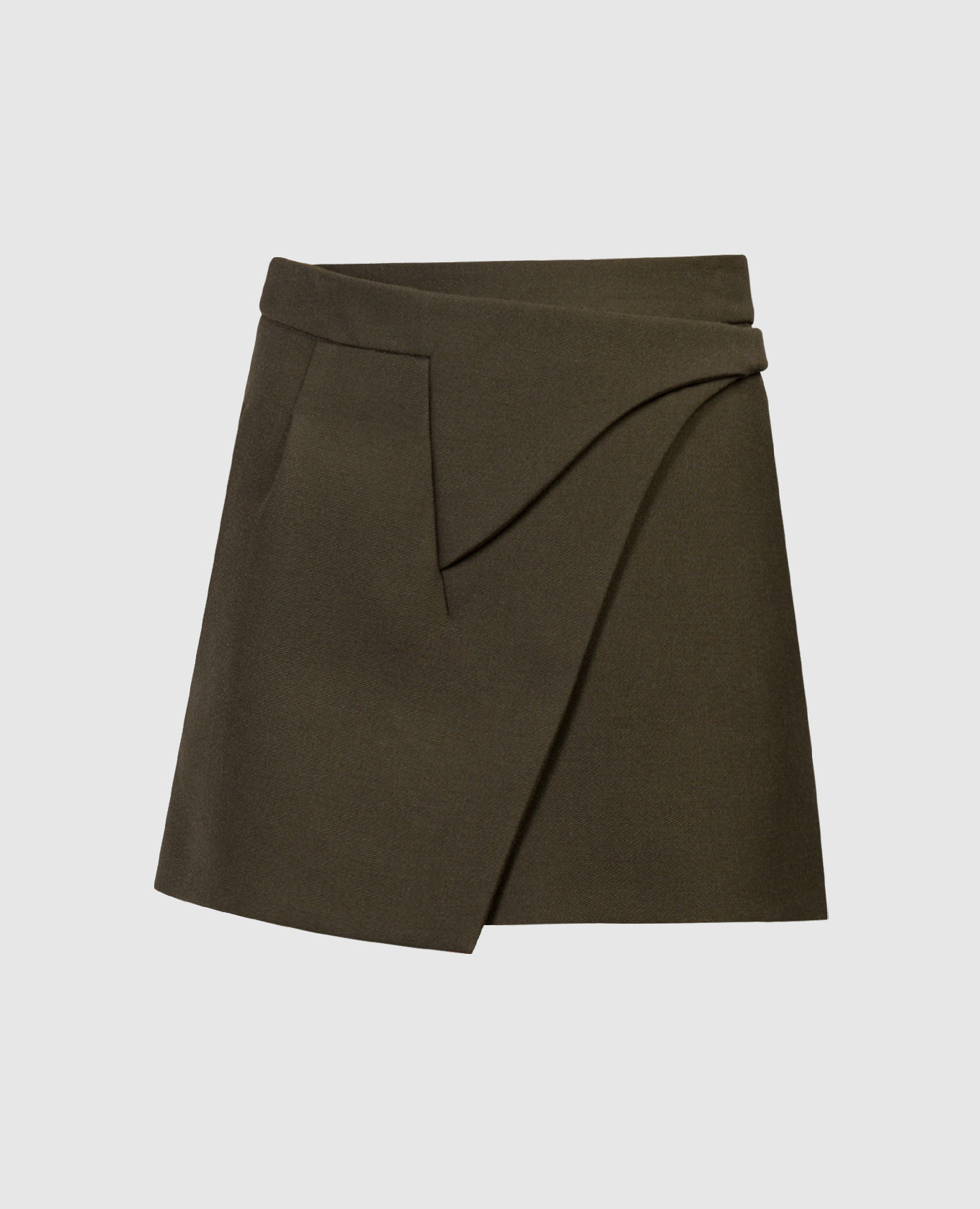

Green skirt made of wool on the smell WARDROBE.NYC