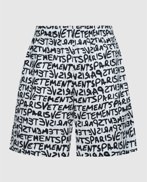 Vetements White shorts with logo print UE64SS300WBw