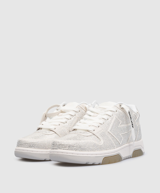 Off-White - Out Of Office silver suede sneakers with