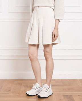 Brunello Cucinelli Beige pleated mini skirt MH579G3383