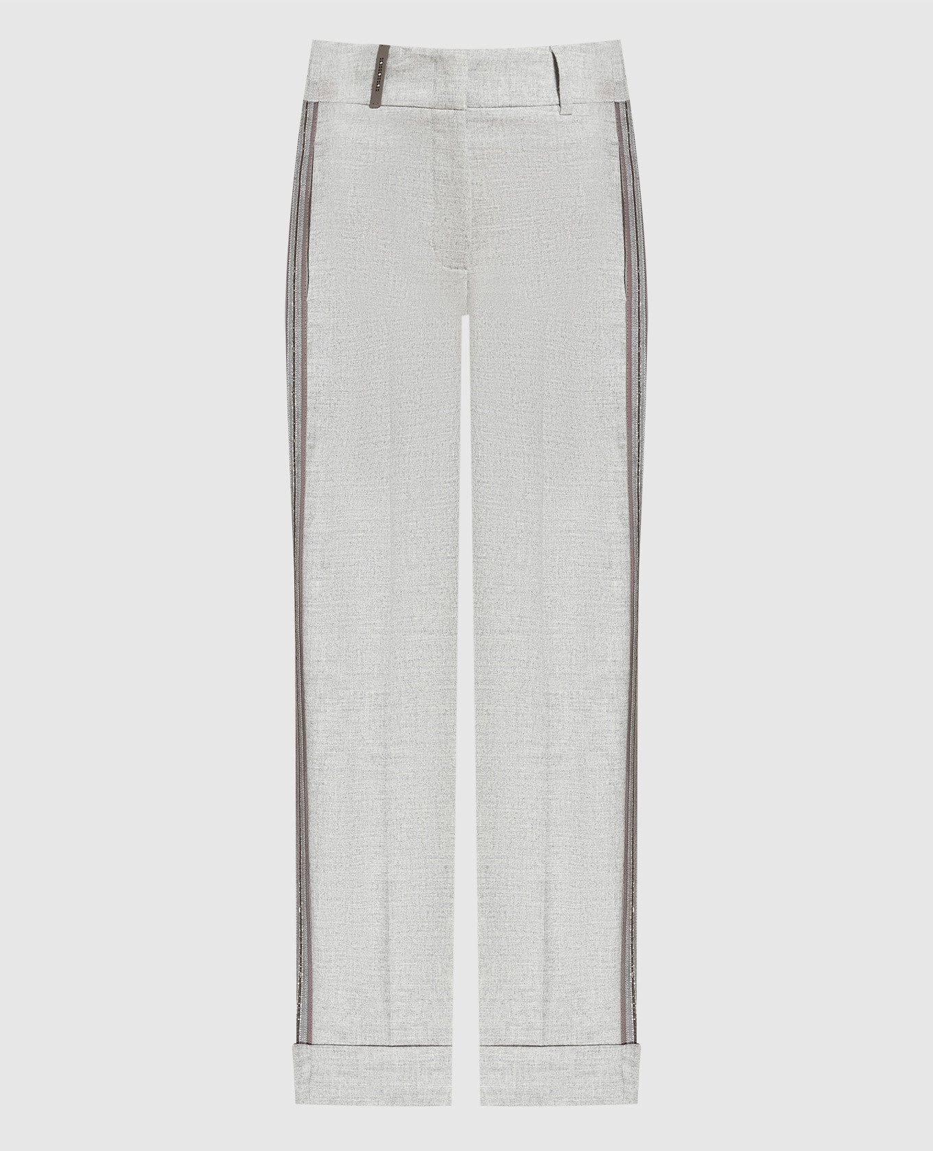 

Gray striped pants with monil chain Peserico, Серый
