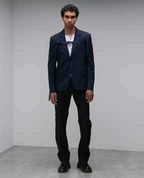 Off-White Blue Sierra Leone Strap Blazer OMEN081F23FAB001