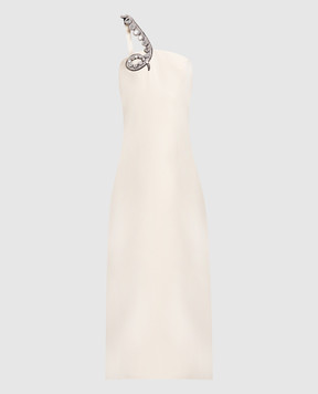 David Koma Beige midi dress with crystals SS23DK49D