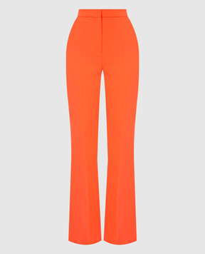 David Koma Neon Orange High Rise Wool Pants R22DK16TR