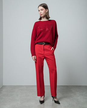 Max Mara Sportmax Red trousers ROMAGNA made of wool ROMAGNA