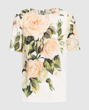 Dolce&Gabbana Rose print silk blouse F7U27TFPARC