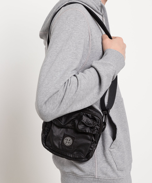 Stone Island Black bag with logo patch 781590270 buy with Czech Republic delivery at Symbol