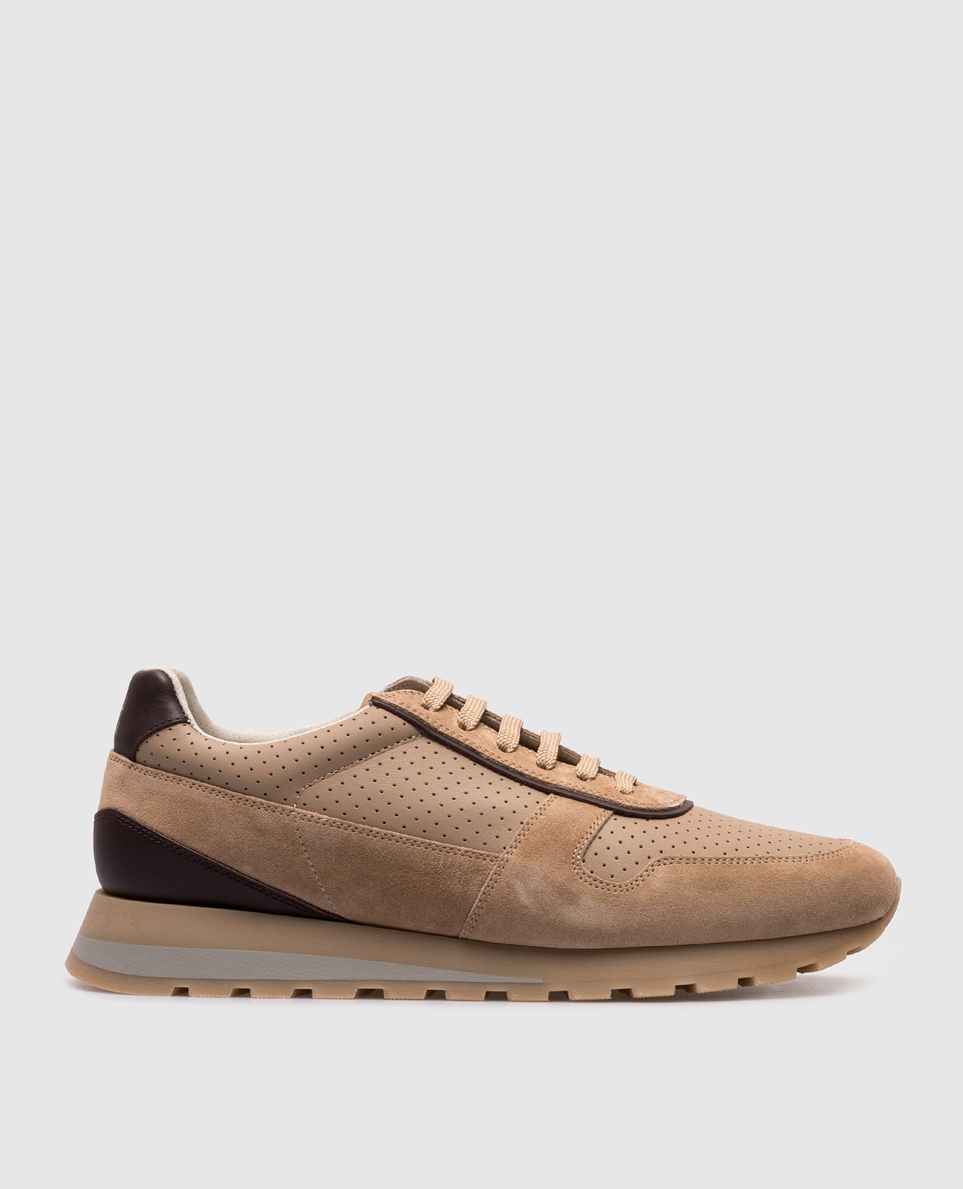 

Brown leather sneakers Brunello Cucinelli, Коричневый