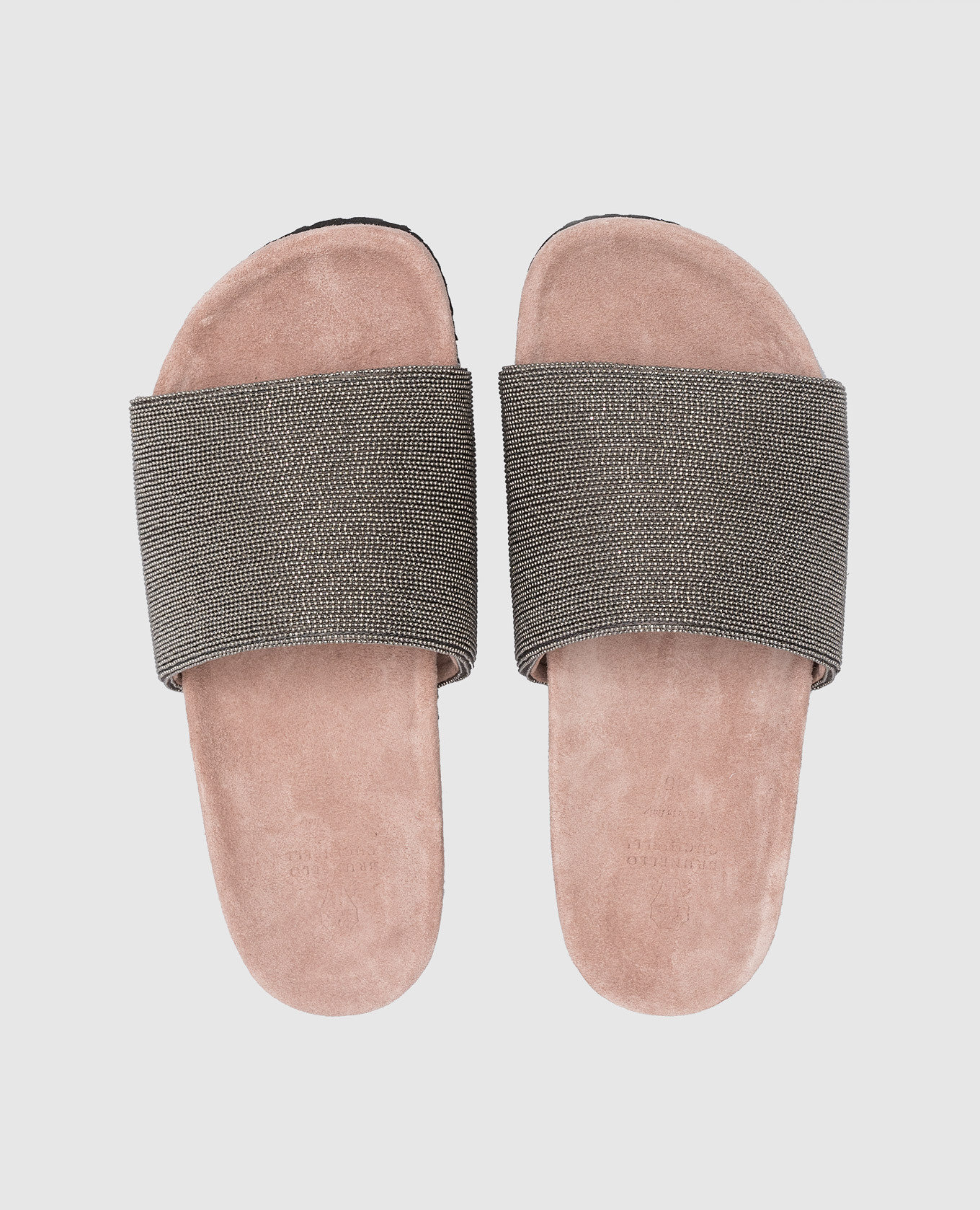 Children's silver flip flops with monil chain Brunello Cucinelli 4