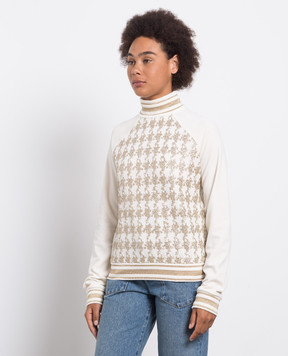 Balmain White jumper with glitter BF1KF050MC98
