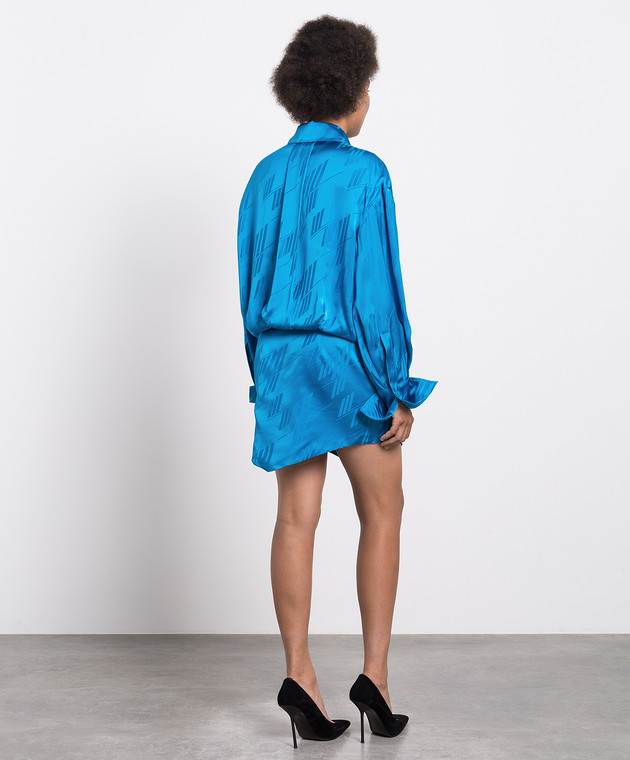 The Attico - Silvye blue mini shirt dress 237WCA93V053
