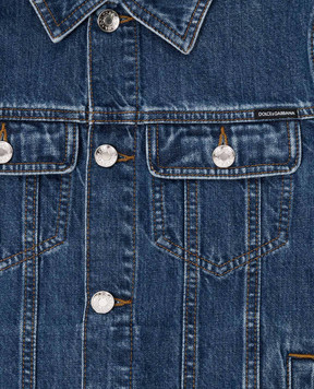 Dolce&Gabbana Children's blue denim jacket with logo L41B95LDC2556
