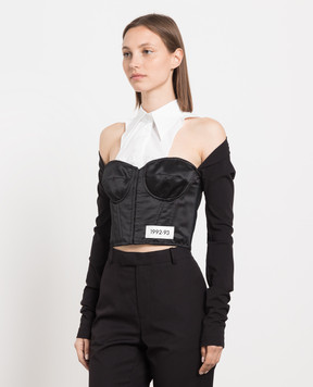 Dolce&Gabbana Black blouse with a corset F777NTGDBQ0
