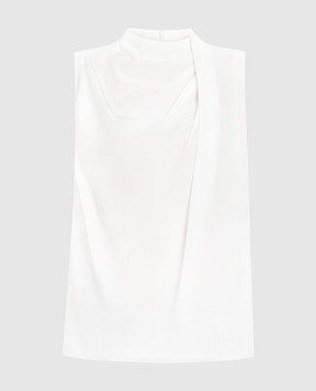 Brunello Cucinelli White silk blouse with monil chain MB993BC204