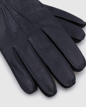 MooRER Navy Halvard-nk suede gloves HALVARDNK