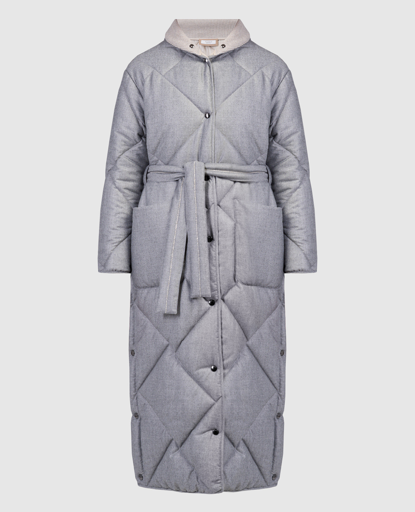 

Gray quilted coat with monil chain Peserico, Grey