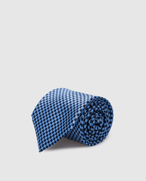 Stefano Ricci Children's blue patterned silk tie and handkerchief set YDH27026