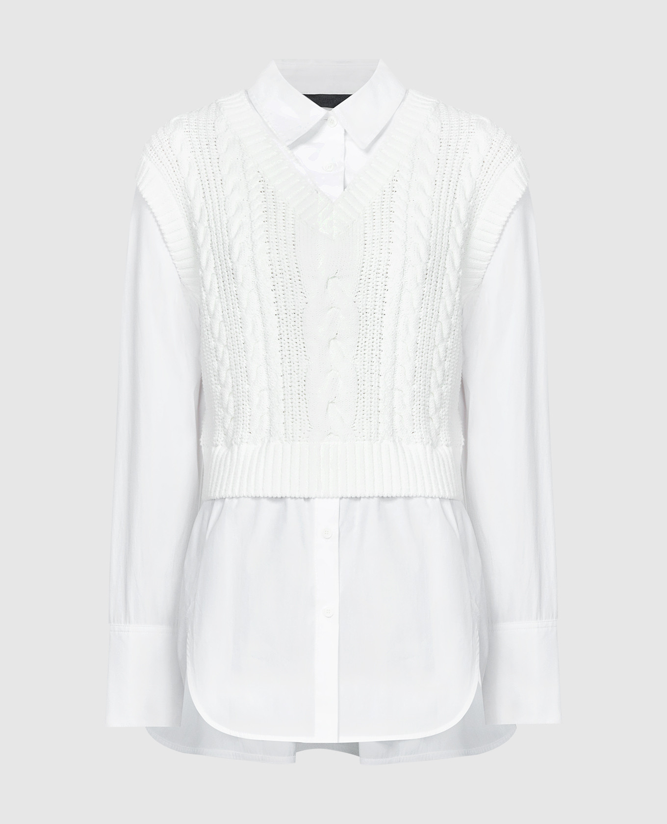 

White blouse with double construction Juun.j