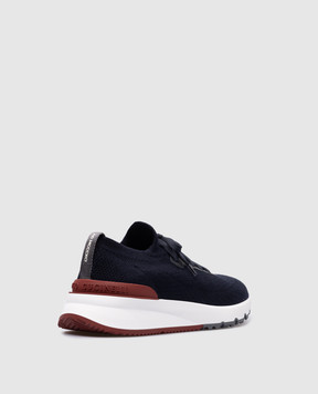 Brunello Cucinelli Blue sneakers made of wool with a logo MZUPMBO252