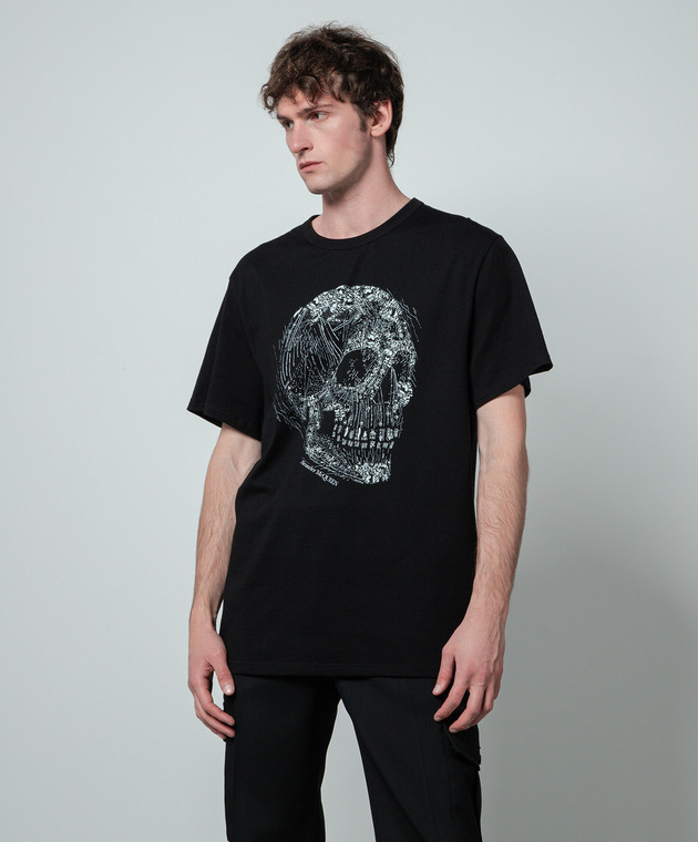 Alexander McQueen - Black t-shirt with Crystal Skull print