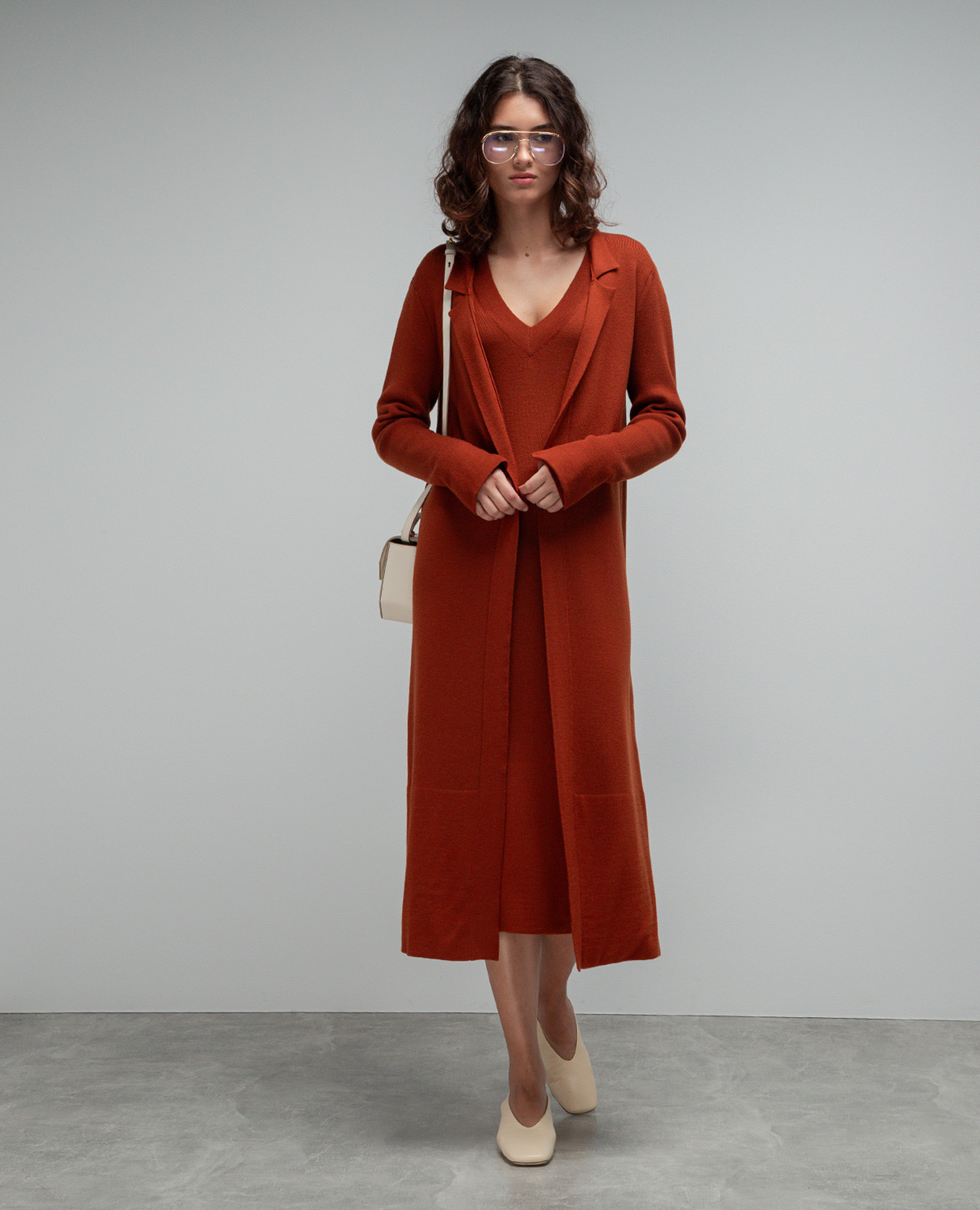 Brown cardigan made of wool Enrico Mandelli 3