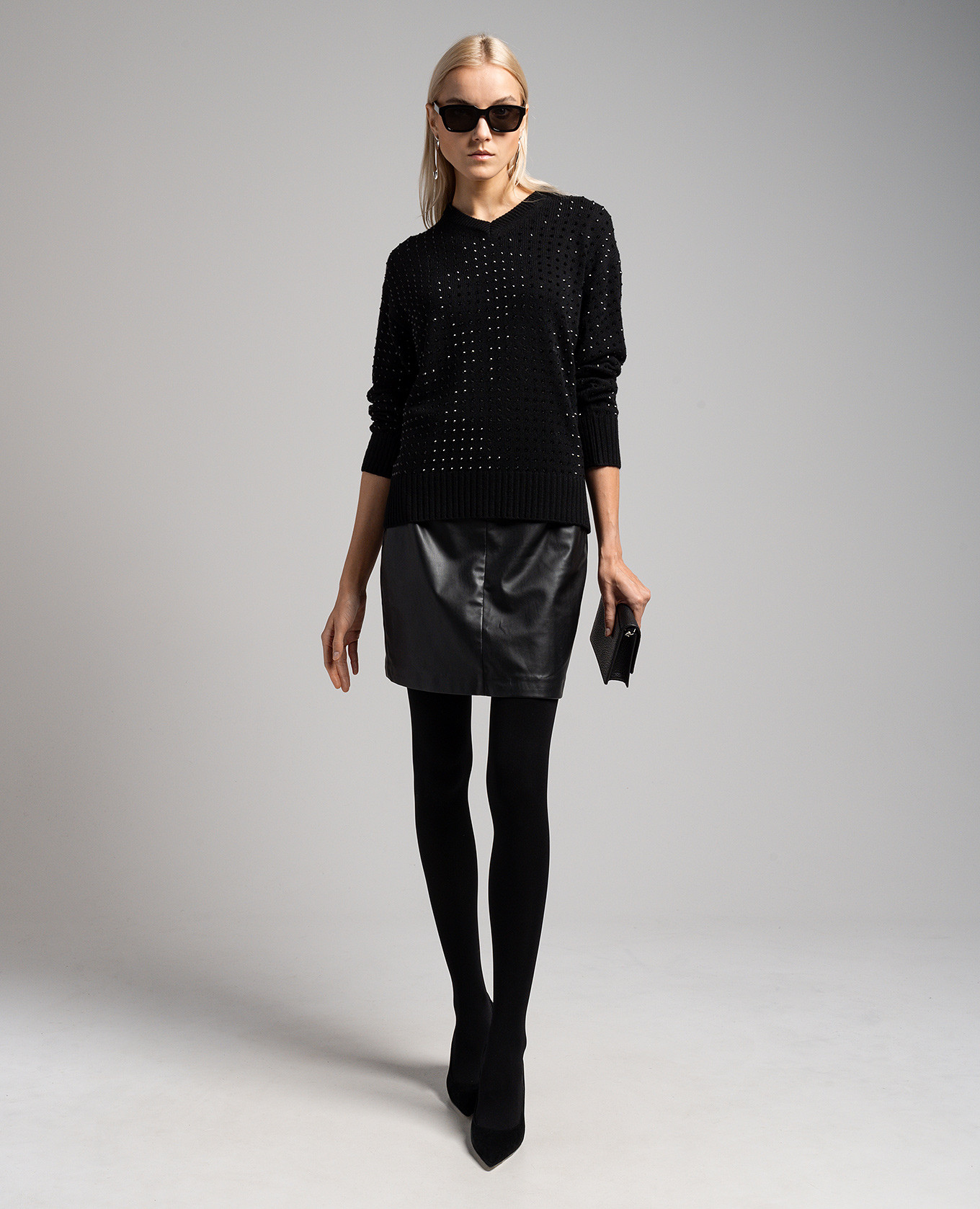 Uta black pullover with crystals Max Mara Sportmax 2
