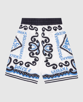 Dolce&Gabbana Children's white shorts with Marina print L43Q28G7L0J812+