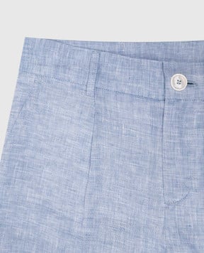 Dolce&Gabbana Children's blue linen shorts with logo L43Q33FU4LG812+
