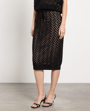 Brunello Cucinelli Black skirt with sequins M70572289
