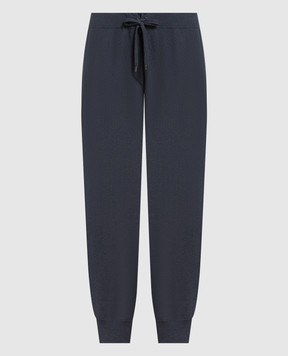 Brunello Cucinelli Blue cashmere joggers with monil chain M12169199
