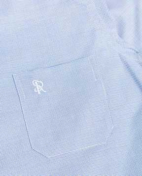 Stefano Ricci Children's light blue shirt in woven pattern with logo embroidery YC003189L1720