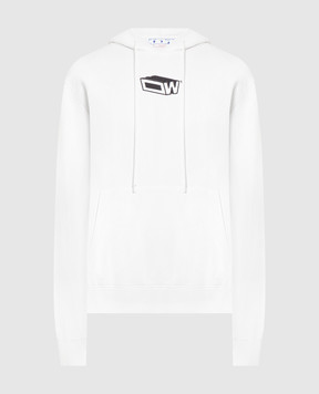 Off-White White hoodie with contrasting Graffiti print OMBB097S23FLE008