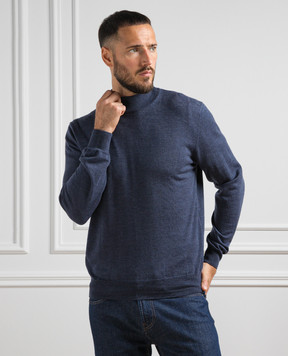 Cashmere&Whiskey Blue melange wool jumper 97397