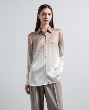 Ermanno Scervino White blouse made of silk with a pattern D432K328HFN