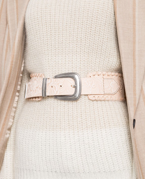Babe Pay Pls Beige embossed leather belt 106