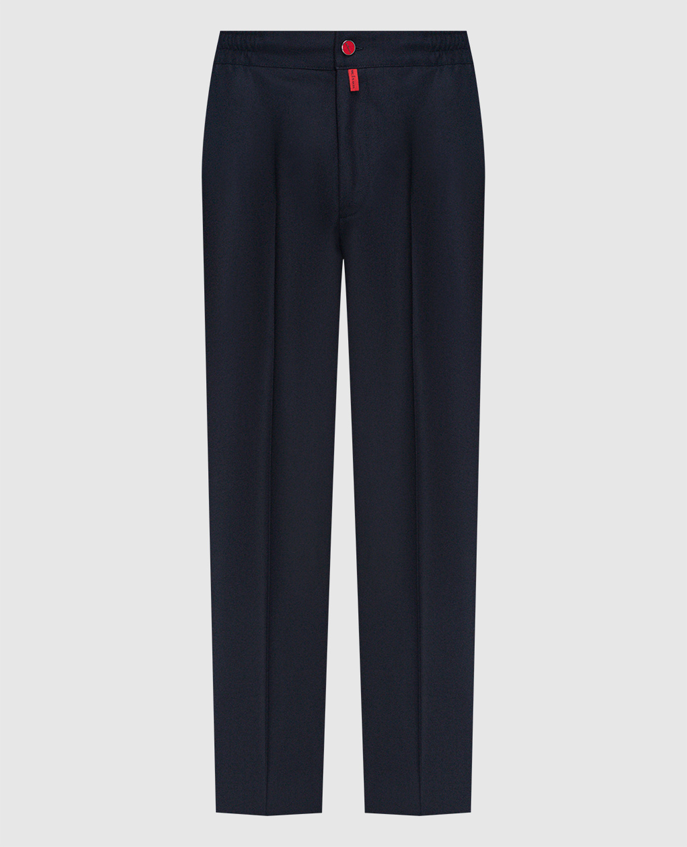 

Blue wool trousers with logo Kiton
