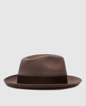 Borsalino Jer brown hat made of wool 390054