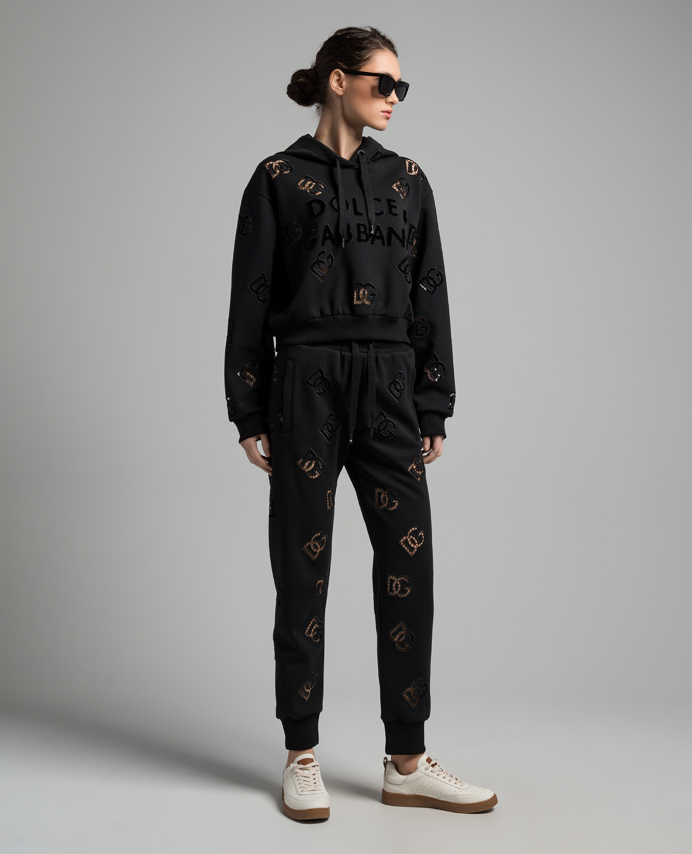 Black joggers with logo embroidery Dolce&Gabbana 2