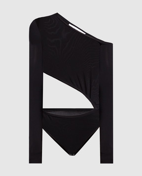 Materiel Black bodysuit with a figure-hugging neckline MPF23N1856BDBK