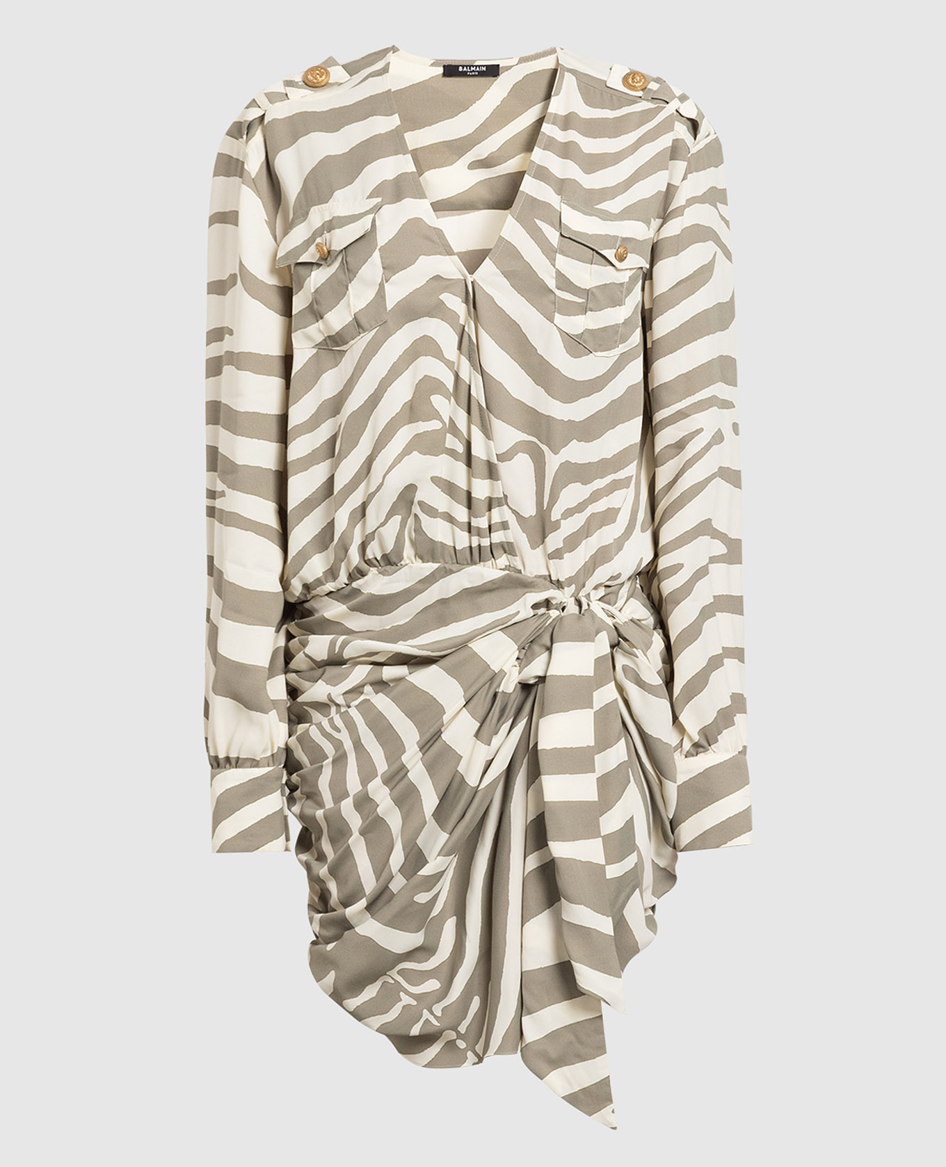 Beige dress in animalistic print Balmain