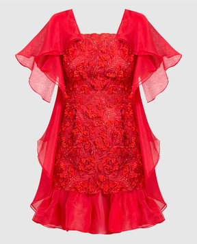 Olena Dats Red dress with applique and beads OD4063