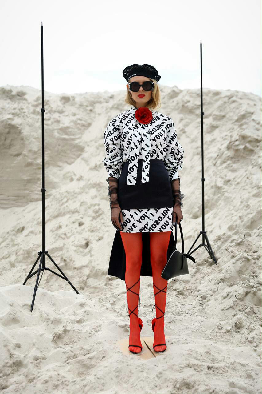 

Black silk mini skirt Prada