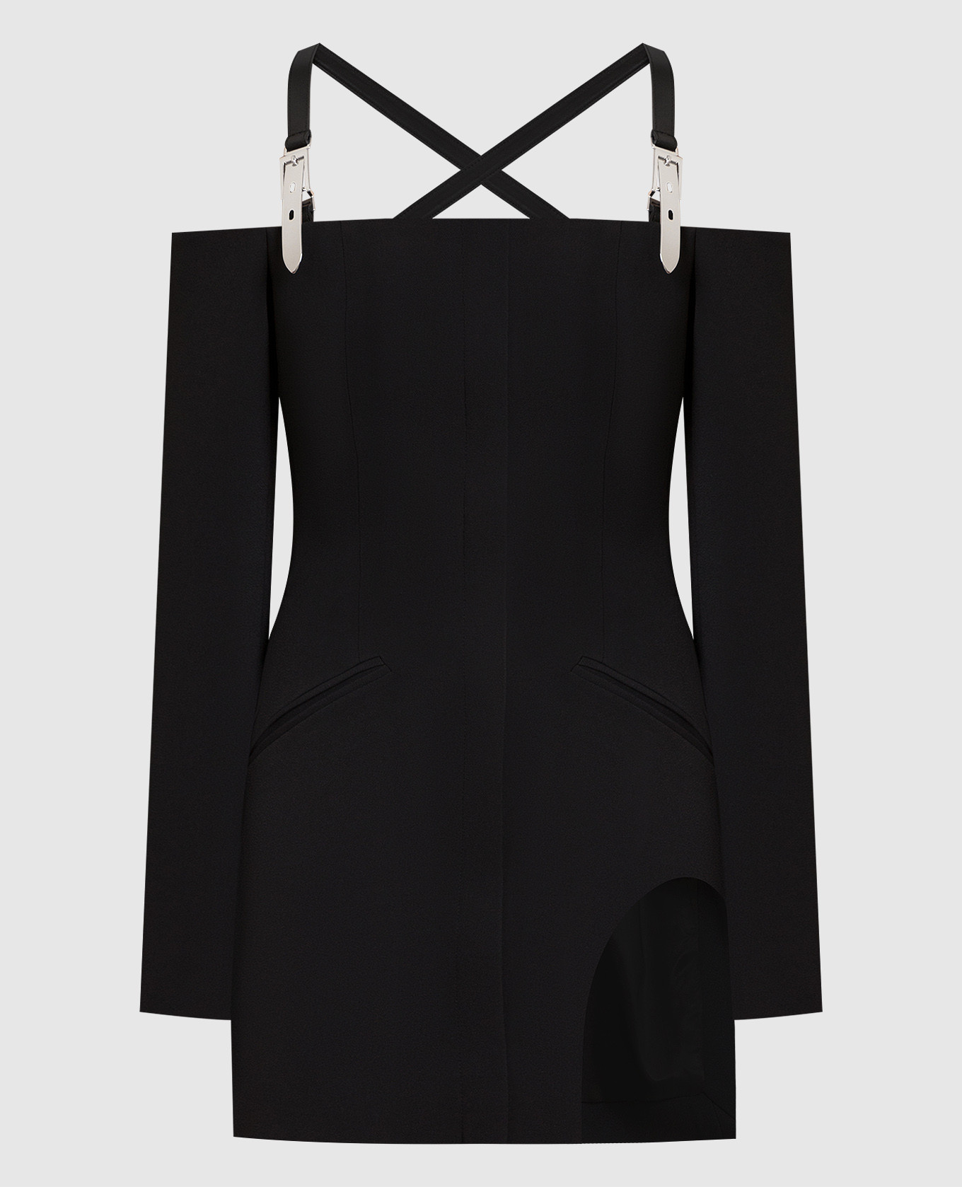 

Black mini dress with a figure cut David Koma, Черный
