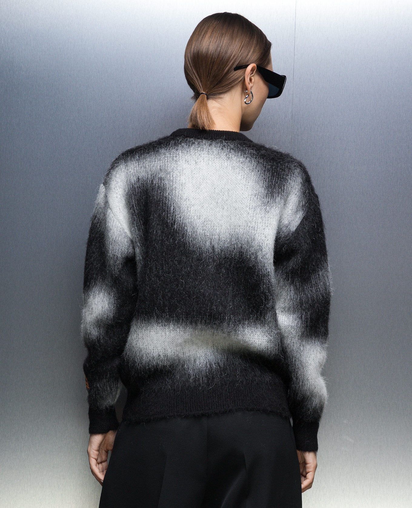 Black sweater in an abstract pattern Heron Preston 4